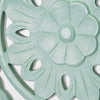Traditional Indian Floral Wood Wall Medallion - Light Green (24")